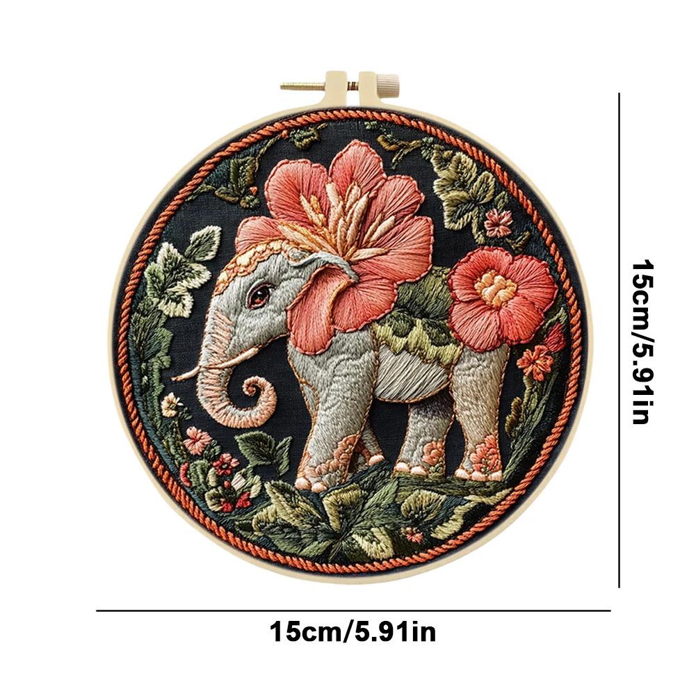 Tiger Stickerei-Kreuzstich-Sets mit Rahmen Stoff Farbe Garn