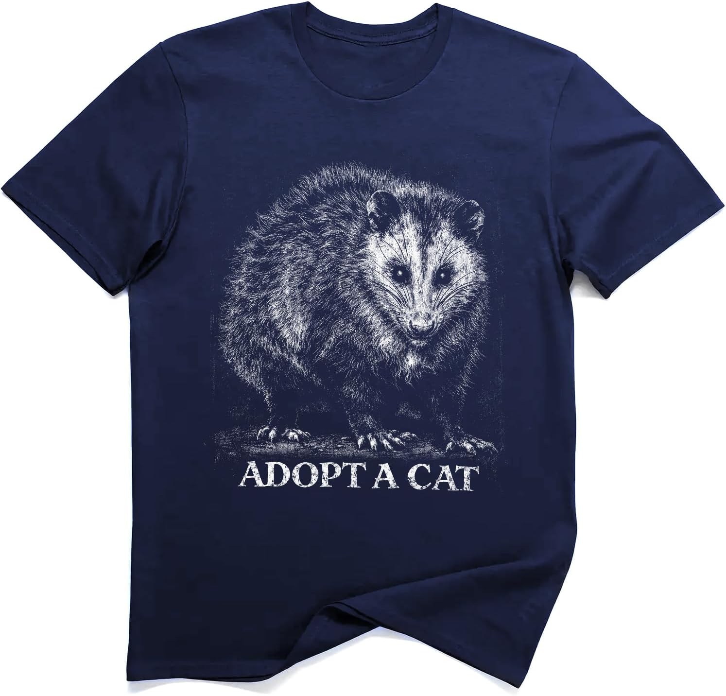Adopt a Cat Opossum Funny Meme T-Shirt S разноцветный