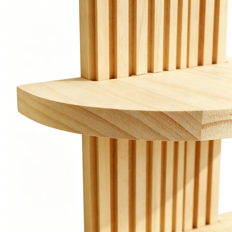 Scaffale da Parete in Legno a Doppio Strato Stile Boho Chic per Ambienti Domestici Eleganti