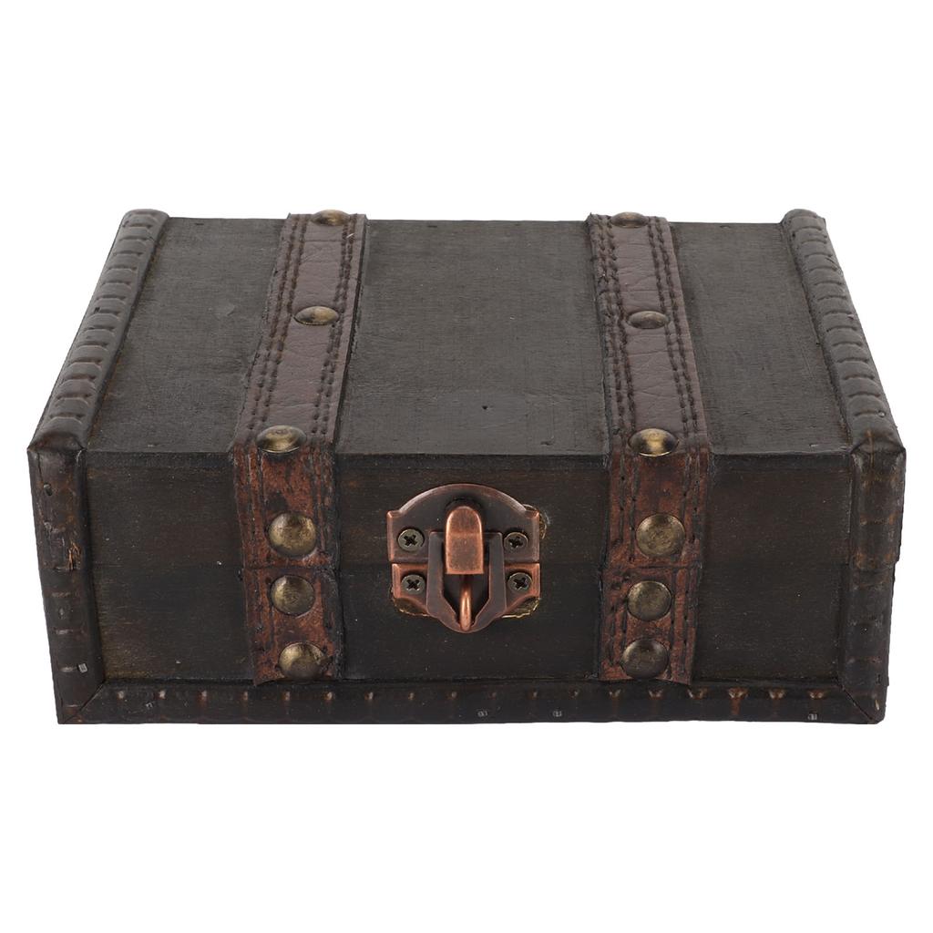 Wooden Trinket Box Vintage Decorative Storage Box Jewelry Wooden Chest for Bracelets Earrings Pendants for Home Bedroom Decor