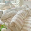 Soft Ins Stripe Bedding Set 3/4pcs Duvet Cover Pillowcase Sheet Set Girly Fresh Style Couple Bed Comforter Colchas Para La Cama