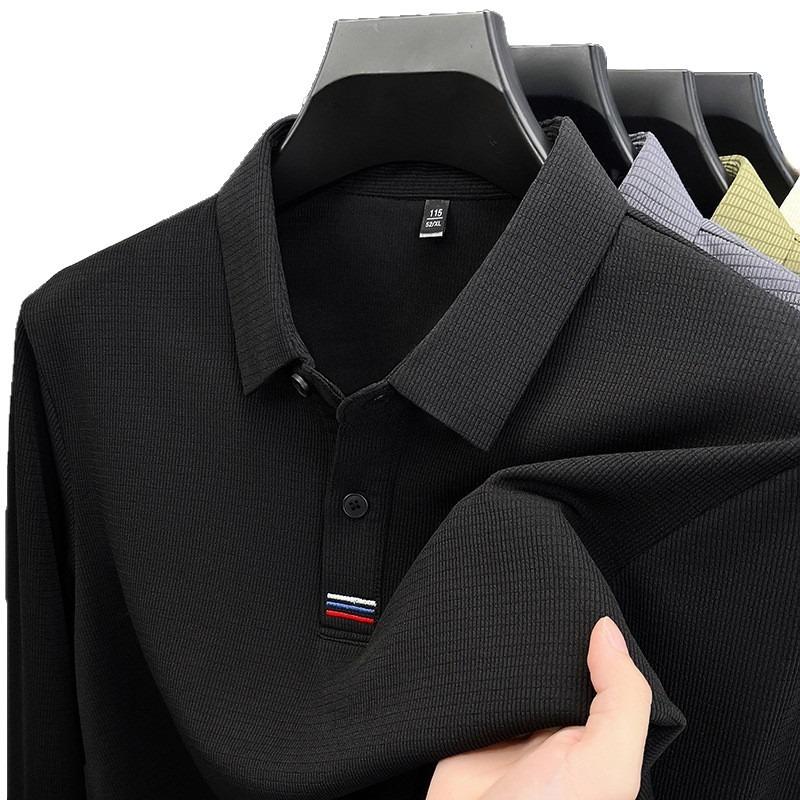 

Men s Long Sleeve Polo Shirts Tees & Tops with Fleece Warm Winter Bottom Wear Casual Business T-shirts Hot Sale Autumn Clothing M