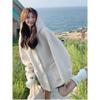Korean Lamb Fleece Coat Women Winter Thickened Warm Hooded Cotton Jacket Slimming Design