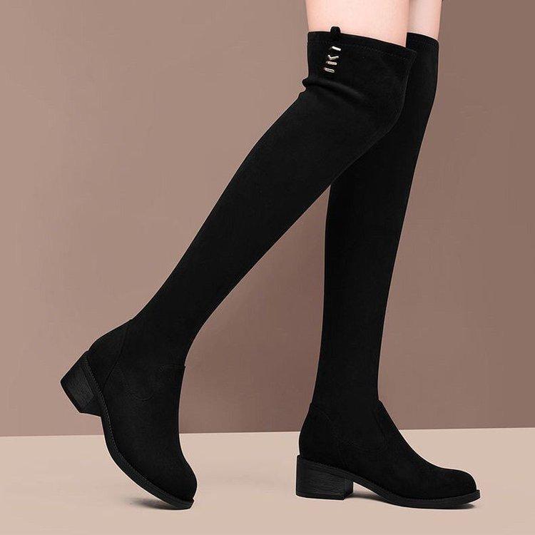 Winter thick heel boots women's over-the-knee boots piled thickened thermal leather boots thin boots women's shoes
