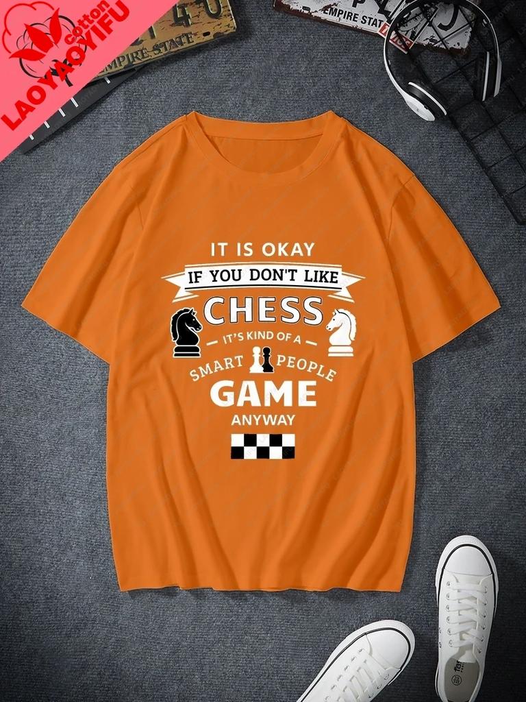 Classic Chess Fashion Printed Unisexs Tshirt Everyday Casual Street Wear Spring And Summer Unisexs Top Cotton 0 Neck Tshirt