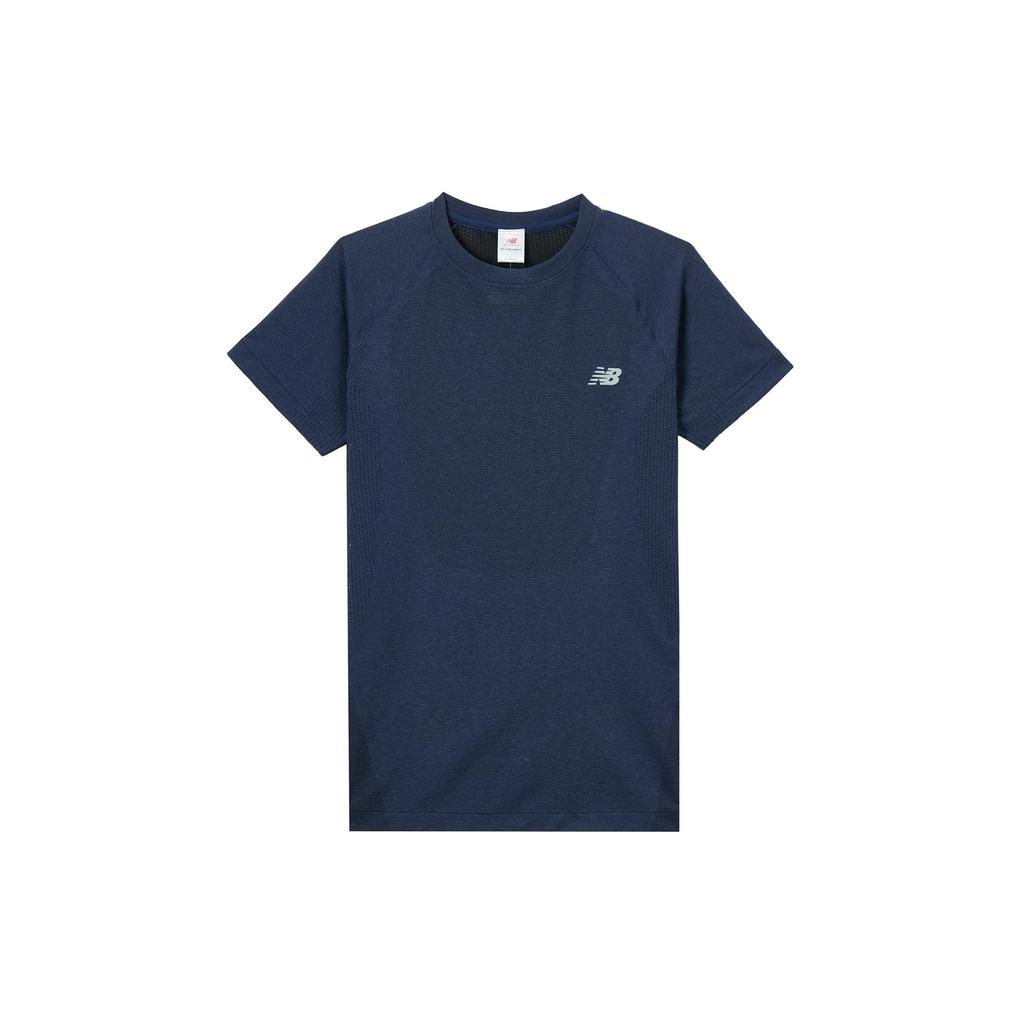 New Balance T Shirts Men's Blue Crew Neck Moderate Straight Fit MT41080-NNY