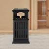 40x40x90cm Outdoor Trash Can, Commercial Garbage Bin, Industrial Waste Container w/ Lock & Belt - All-Weather Black Utility Bin
