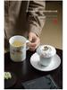 Exquisite Mutton Fat Jade Office Tea Cup Set with Lid & Filter