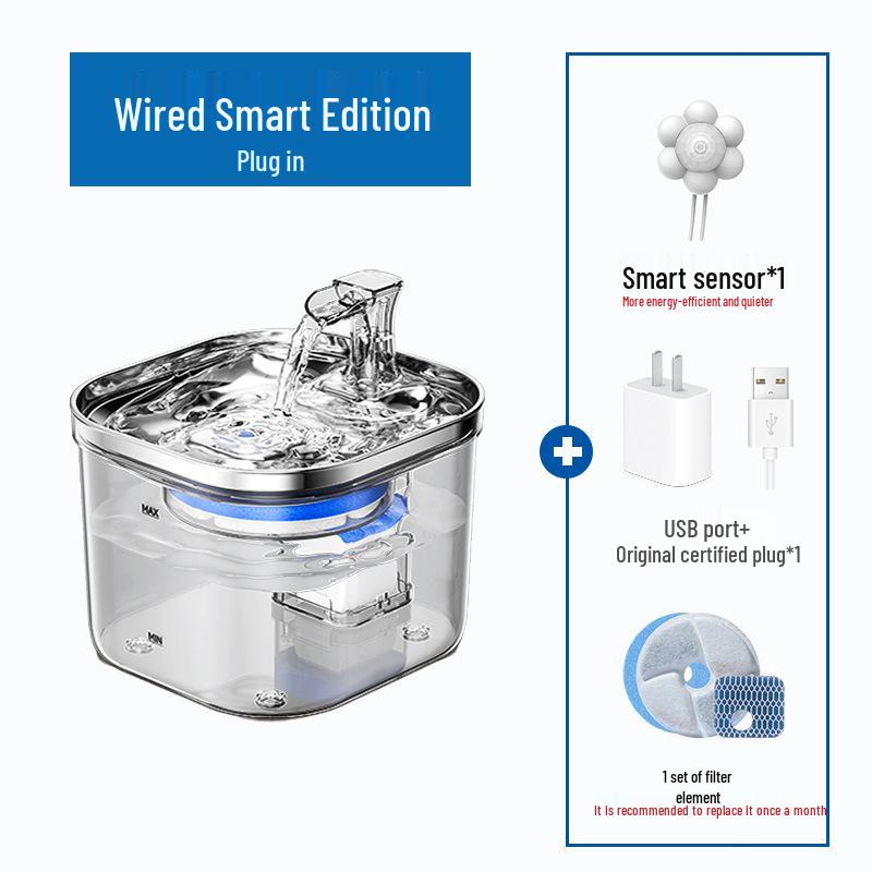 Stainless Steel Automatic Circulating Water Fountain for Cats and Dogs