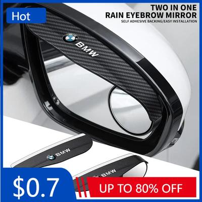 BABE1 NEW Hot 2x Car Rearview Mirror Rain Eyebrow Visor Small Round Mirror For X3 X5 M5 M3 E46 E90 E60 F10 E39 F30 E36 G30 E87 E70