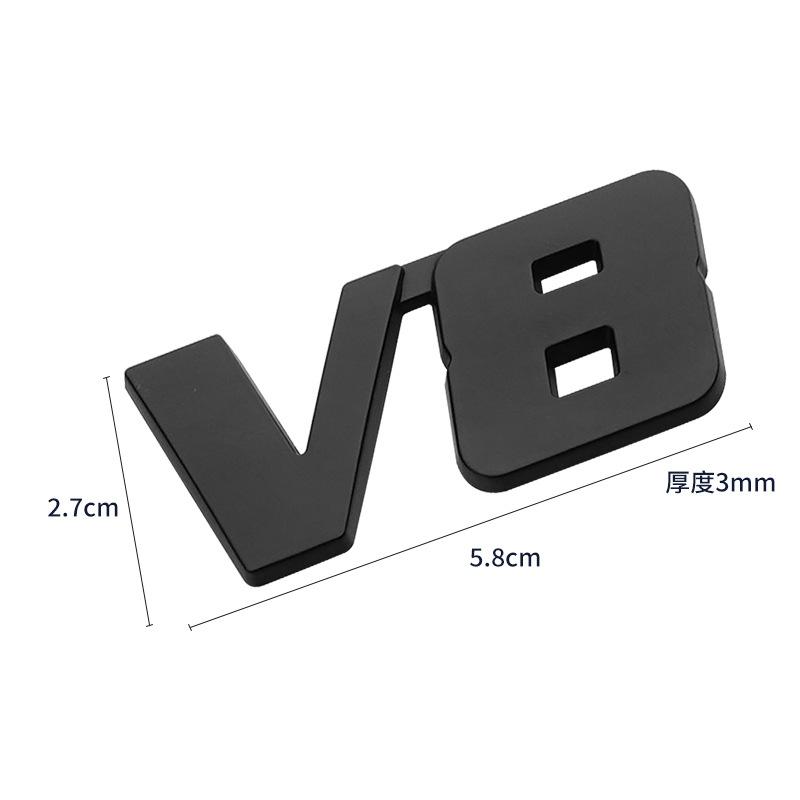 Car 4X4 large displacement standard digital 4wd tail standard 3D stereo four-wheel drive metal car sticker letter sticker v6V8 car logo