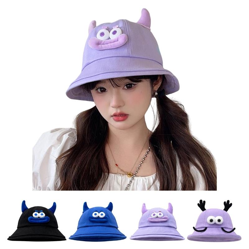 Cartoon Sun Hat with Plush Tentacles Women Photo Hat Outdoor Fishing Camping Hat