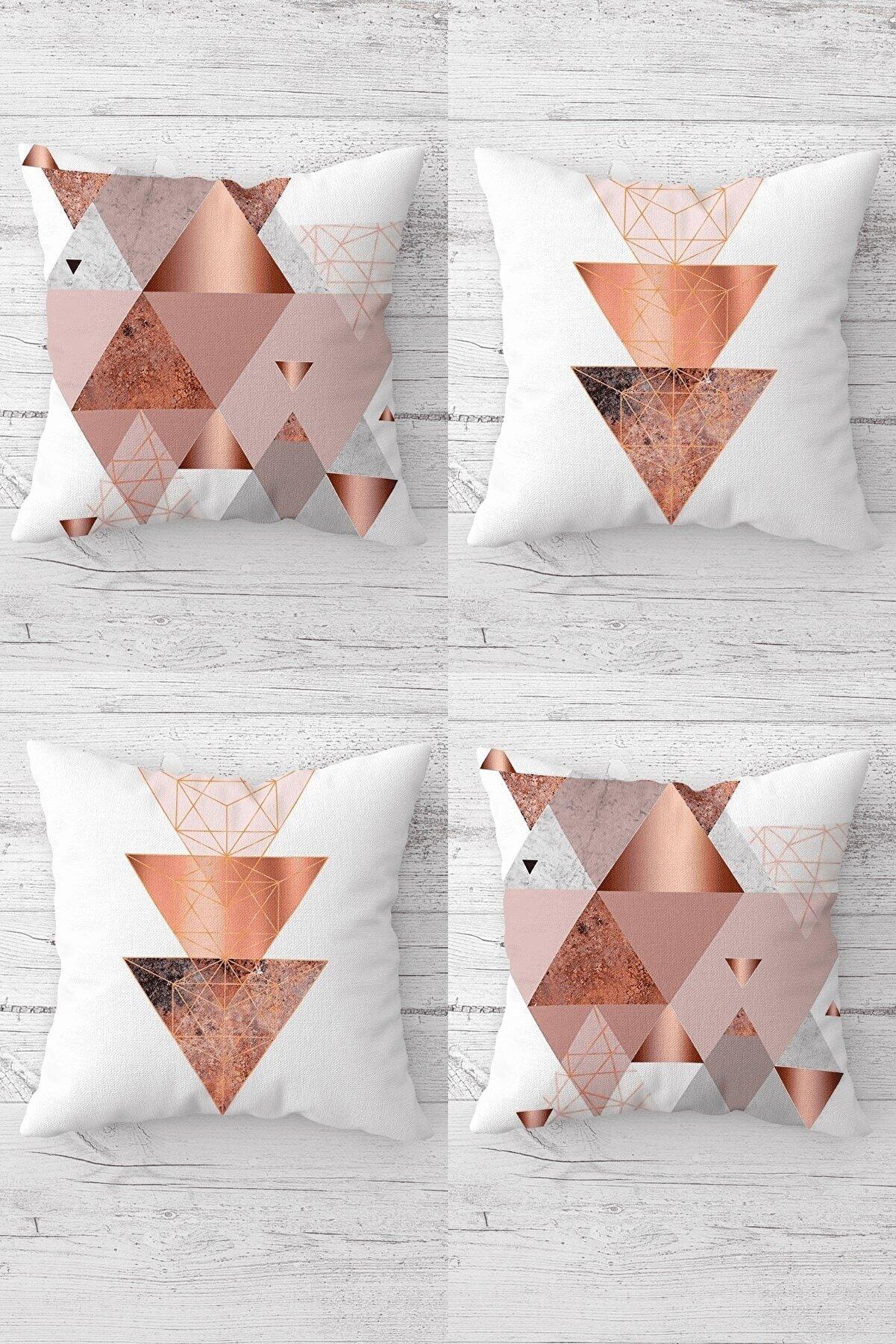 

Nested Triangles Hidden Zipper Throw Pillow Cover Sofa Pillow Case Set (4pcs)