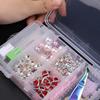 Double-Layer 10 Grids Nail Art Organizer Box Storage Tool Rectangle Plastic Storage Box Beads Clips Container Manicure Salon