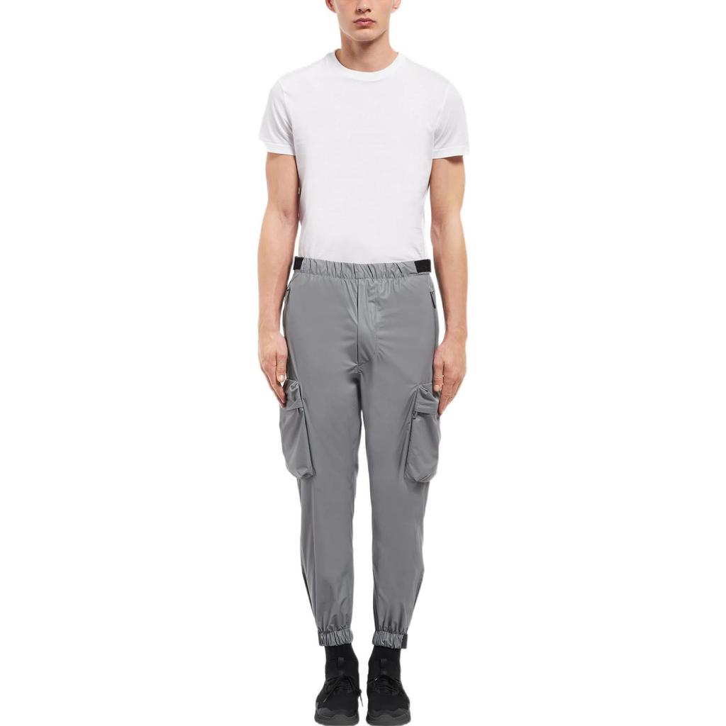 PRADA Cargo Pants Men's Silver Moderate SPH56-1T2Y-F0024-S-201