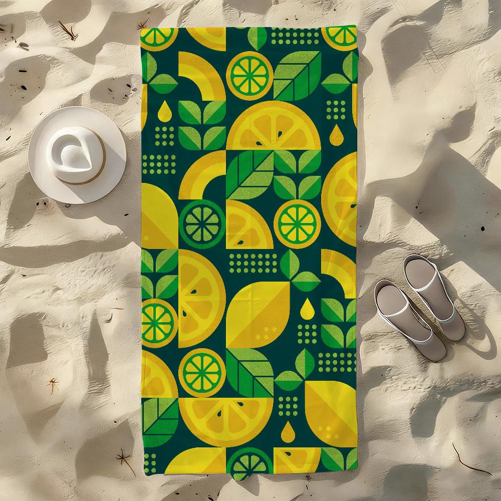 lemon Art Towel For Swim Yoga Gym Quick Drying Soft and skin-friendly Beach Towels All-Season