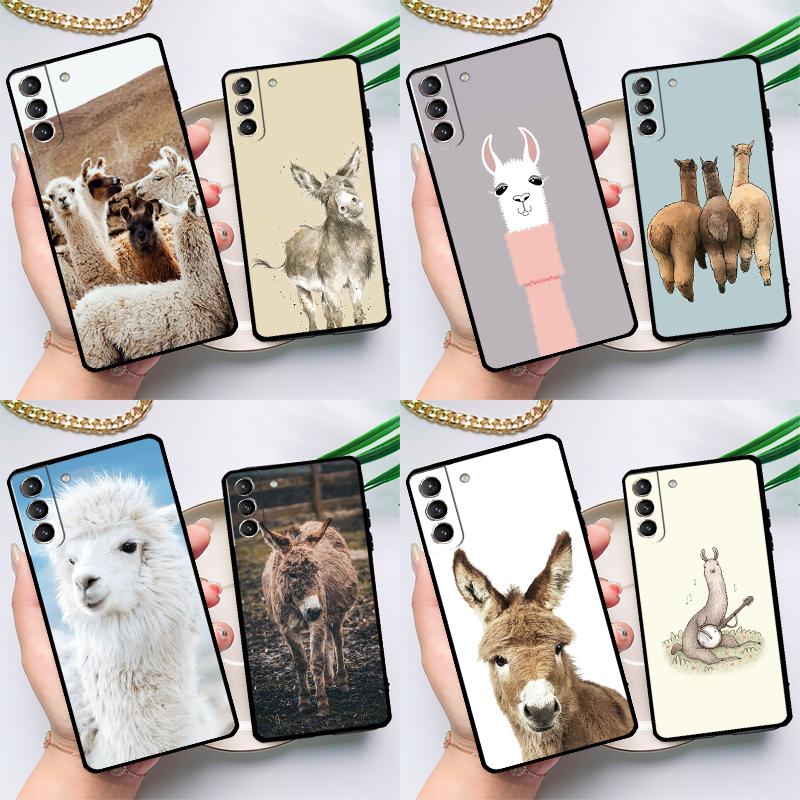 

Милый чехол с изображением ослика из альпаки для Samsung Galaxy S23 S22 S20 S21 Ultra S8 S9 S10 Note10 Plus Note20 Ultra S20 FE Cover