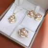 Set elegant de colier de perle: Placat cu Aur de 18K cu Sidef, Prezentând Perle Mantou de 8-9mm.