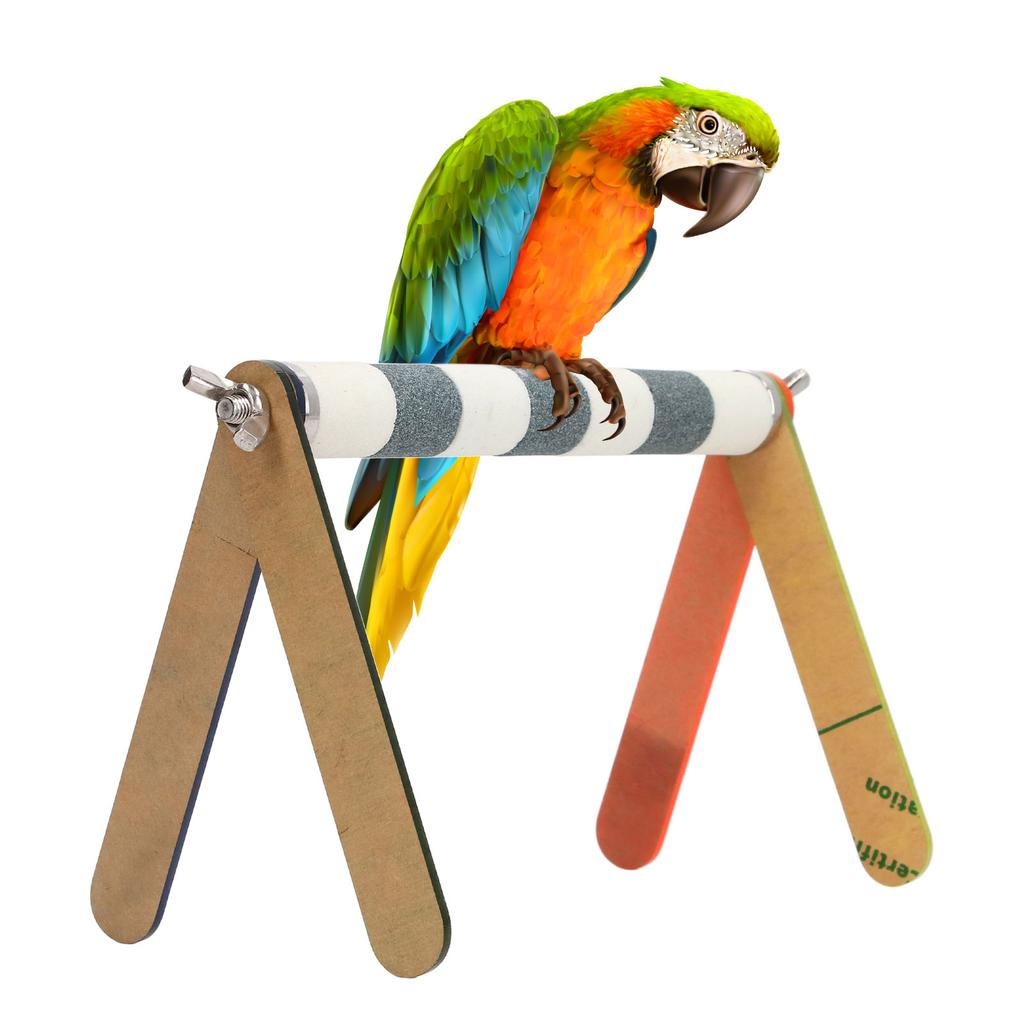 Bird Training Stand Colorful Acrylic Sheet Rough Surfaced Corundum Desktop   Training Stand for  s Pet Birds