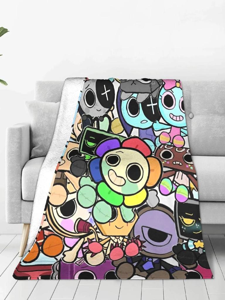 Cartoon Games Dandys World Flannel Blanket  Cozy Throw for Sofa Bedding Lounge xcm