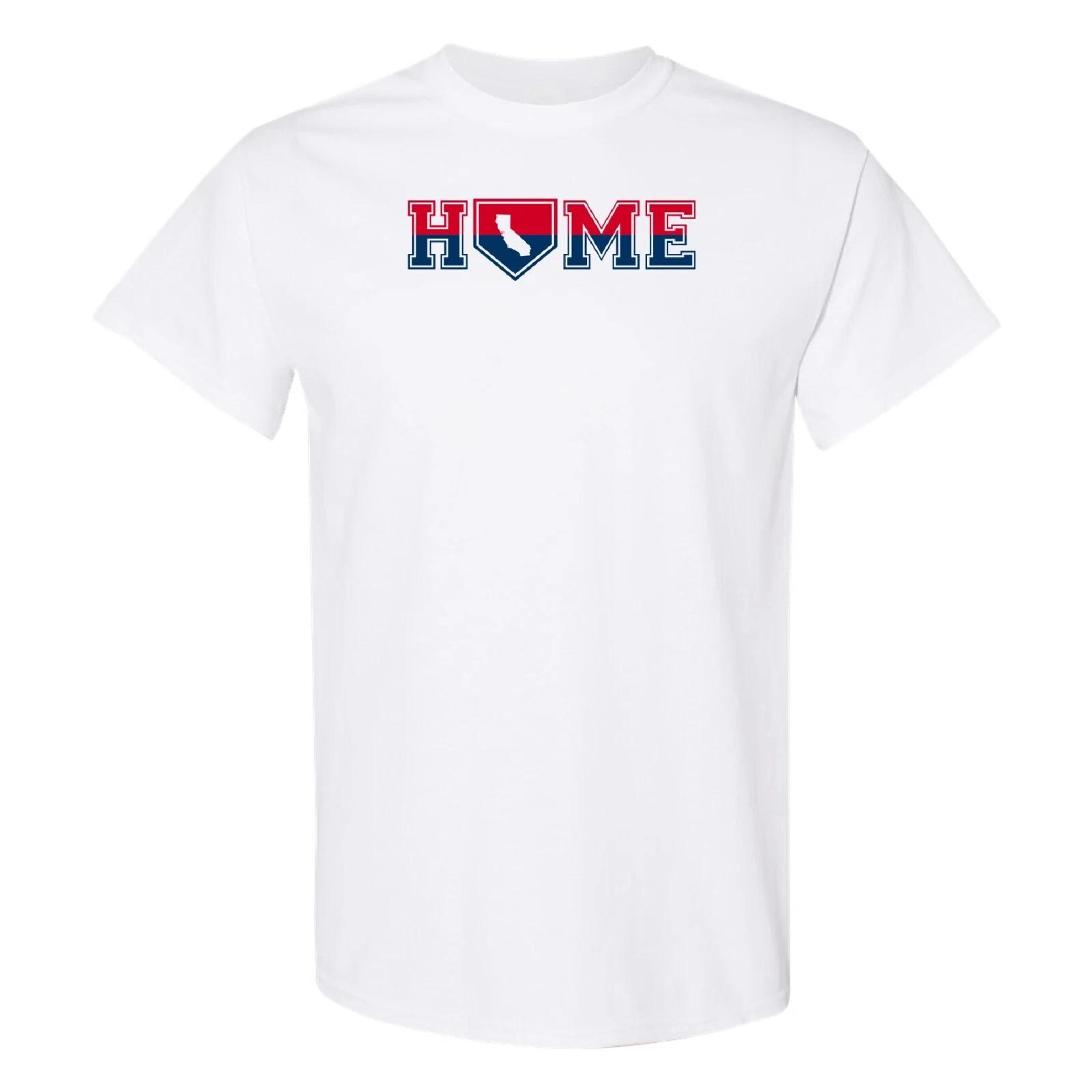 Los Angeles Home Plate - Baseball Sports Team Color T Shirt - White 3XL