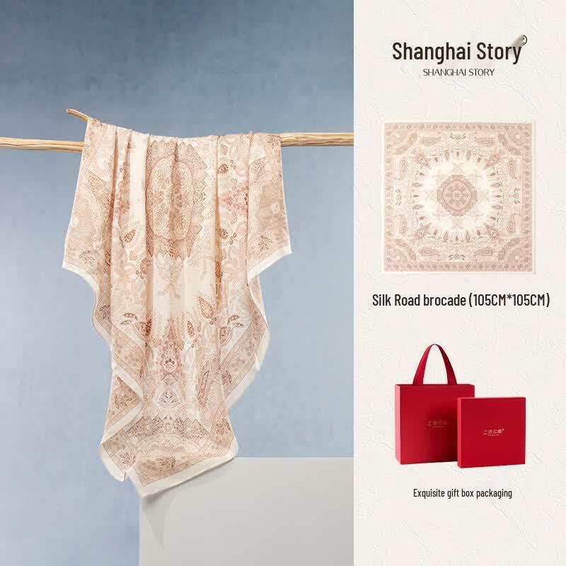 Shanghai Story Silk Wool Blend Square Scarf