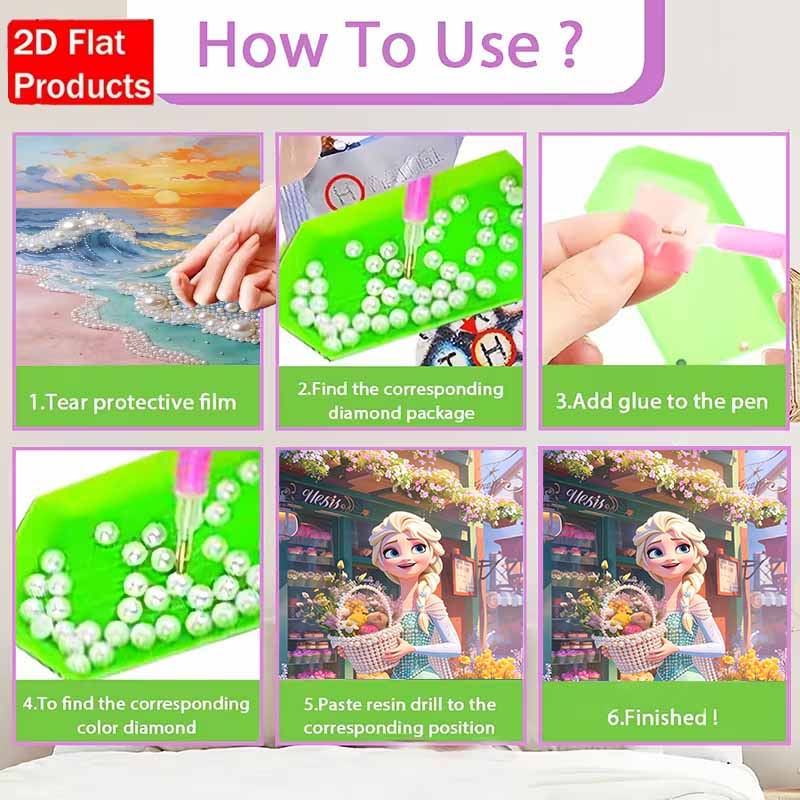 Disney Pittura con Perle Regina Elsa Pittura Artistica con Perle Fai-da-te Pittura con Gemme di Perla Quadri Artigianato Forma Speciale Decorazione Murale per la Casa
