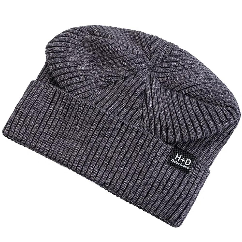 New Style Unisex Letter Warm Winter Hats Stylish Plush Fur Lined Soft Beanie Cap Thick Winter Knitted For Men Women Outdoor Hats