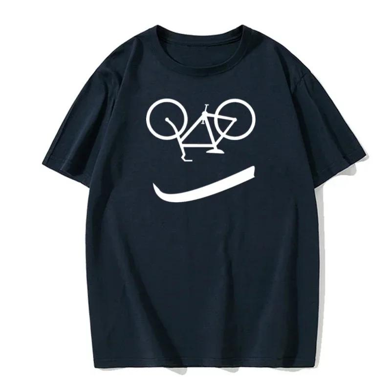 Bicycle Reverse Letter Funny Printing Men Women T Shirts Fashion Comfortable Top Regular Sleeve Short Sleeve Large Size Tshirts