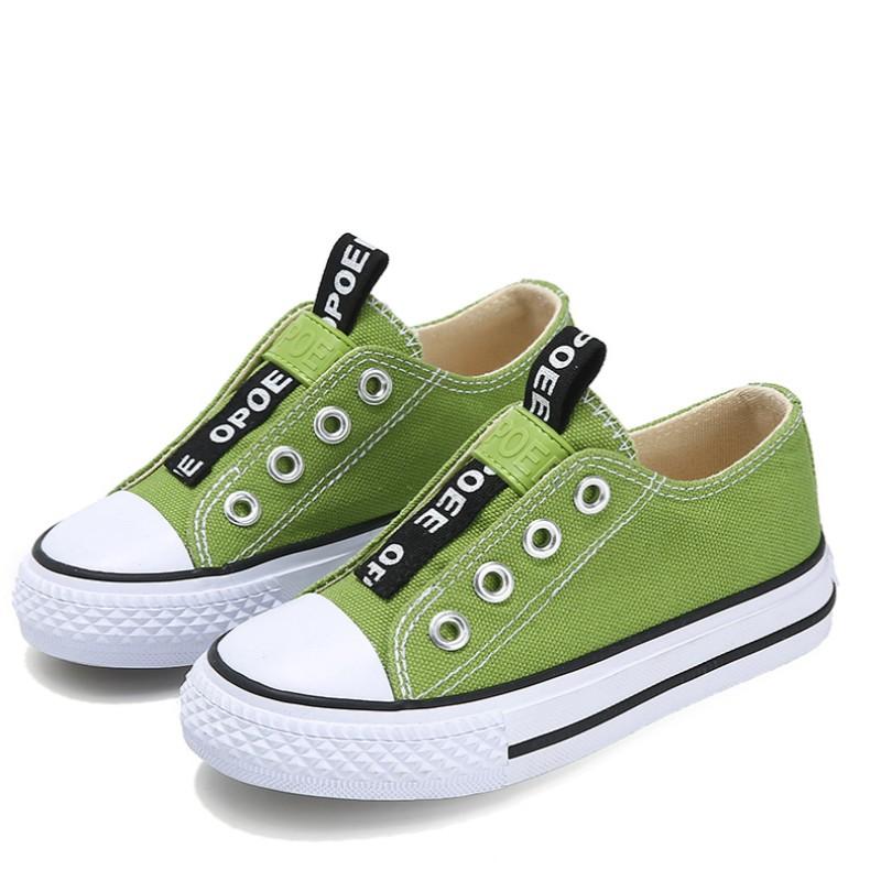 Children's Black Canvas Shoes Autumn New Style Classic Boys' Girls' Shoes Low Cut Elastic Casual Cloth Shoes Size 22-37
