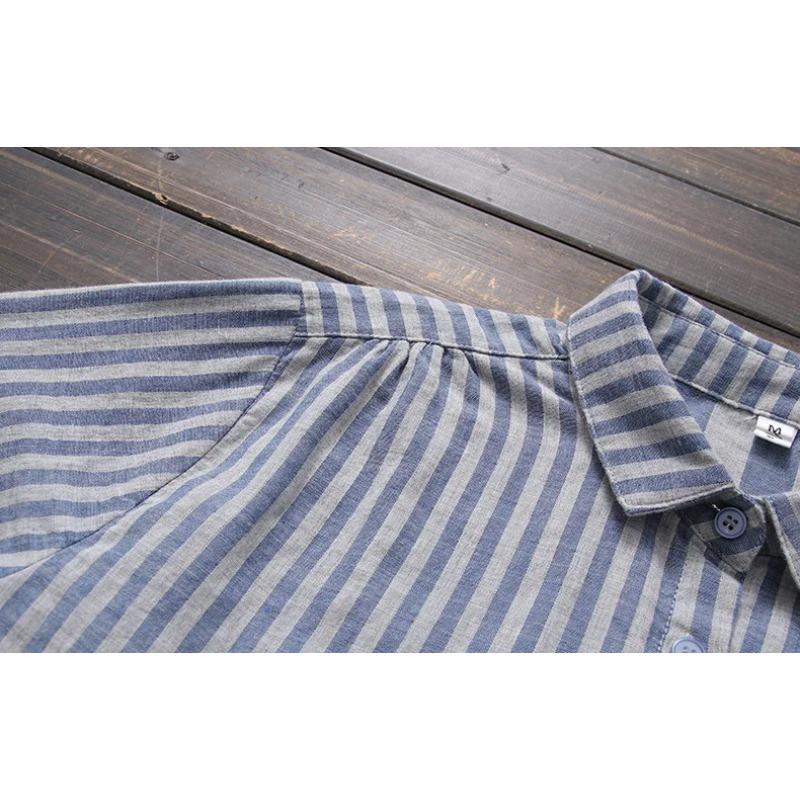 Women Striped Blouse Autumn Elegant Shirts Casual Loose Long Sleeve Fashion Button Up Tunic Blusas Femininas