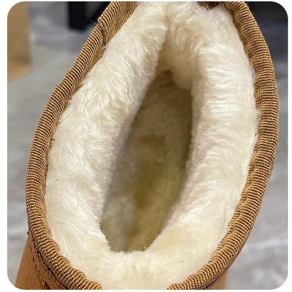 Winter Women Short Plush Warm Snow Boots Casual Shoes  New Suede Fur Chelsea Ankle Boots Flats Platform Ladies Shoes Botas