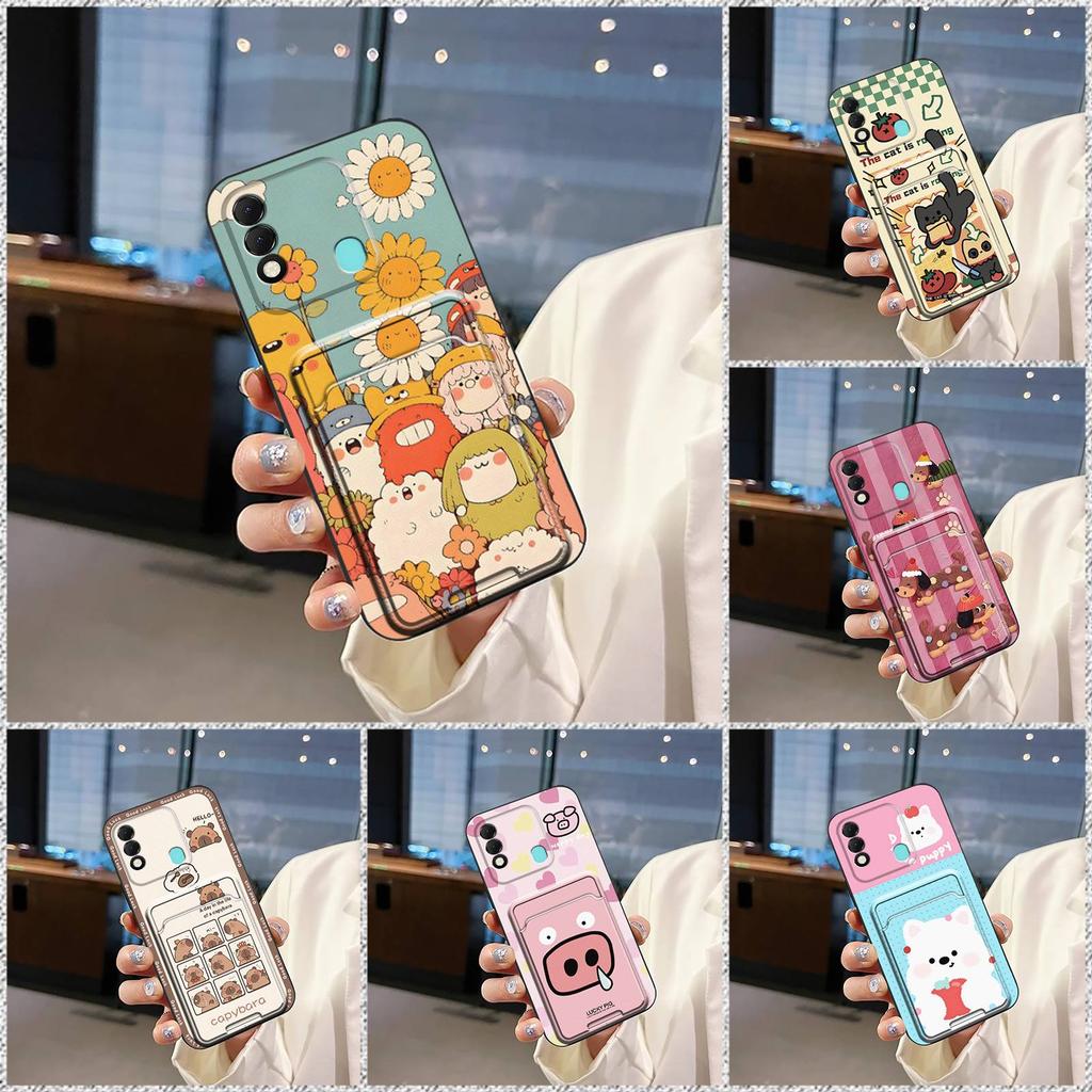 Silicone Cartoon Phone Case For Tecno Spark8/KG6 Dirt-resistant Shockproof Durable Back Cover Card sleeve Waterproof TPU