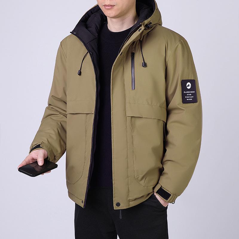 Men's Trendy Hooded Winter Jacket - Thick, Warm, Cotton-Padded Coat