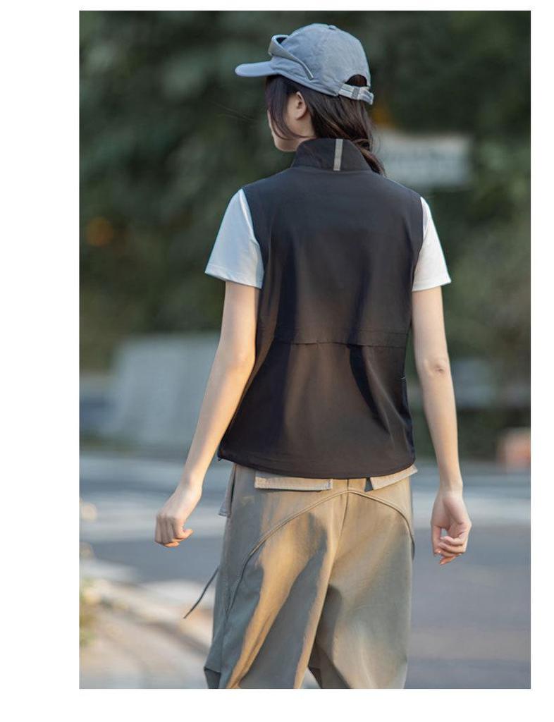 Women's & Men's Quick-Drying Outdoor Vest: Hiking, Fishing, Camping, Volunteer Work, Stand-Up Collar