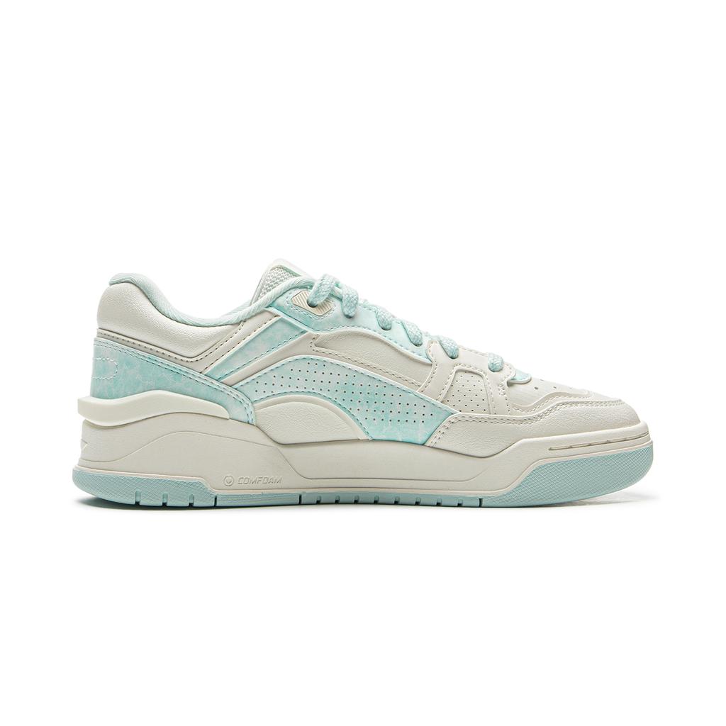 New LiNing Moon White 2.0 Slip Resistant Cushioning Wear Resistant Low Top Skateboard Shoes Women's White Blue AGCU276-12