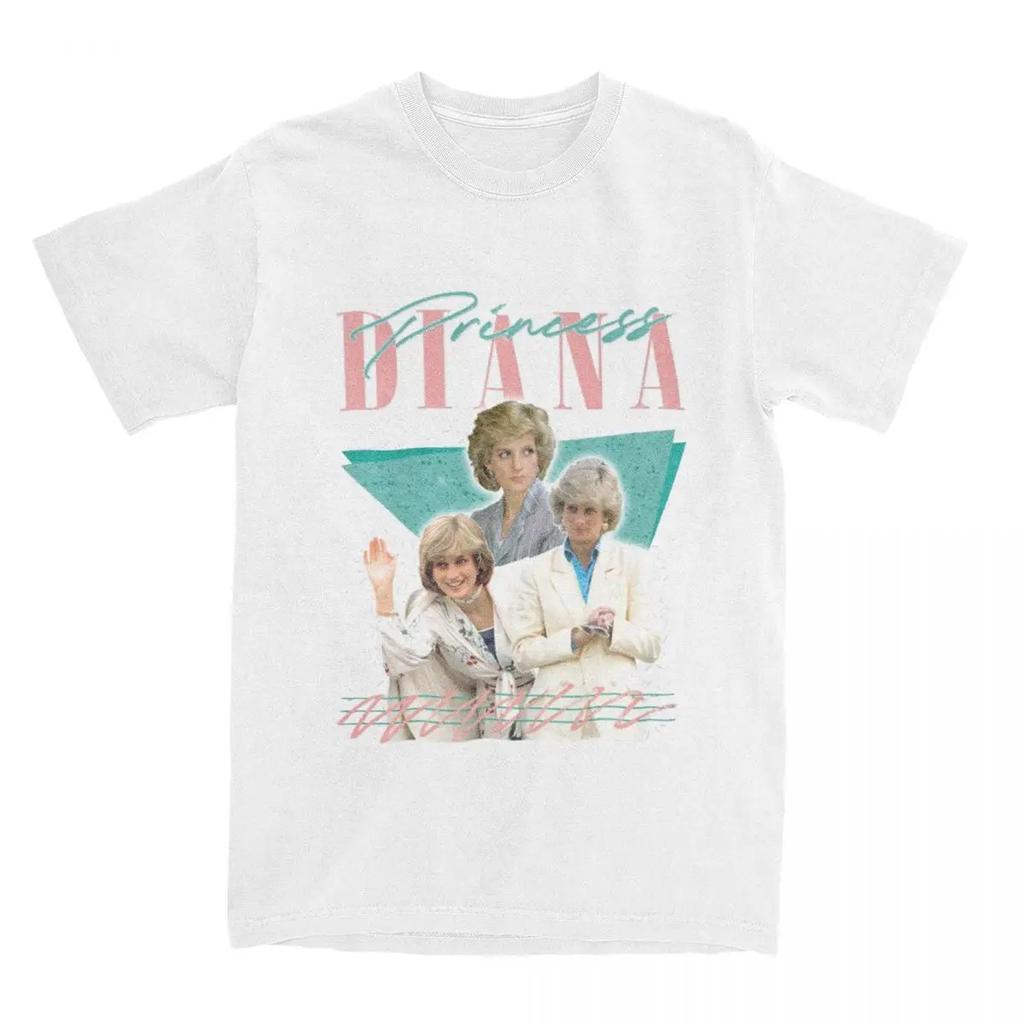 Herr Dam Prinsessan Diana T-shirt Accessoarer Vintage Ren Bomull T-shirt Tee Kläder Plus Storlek