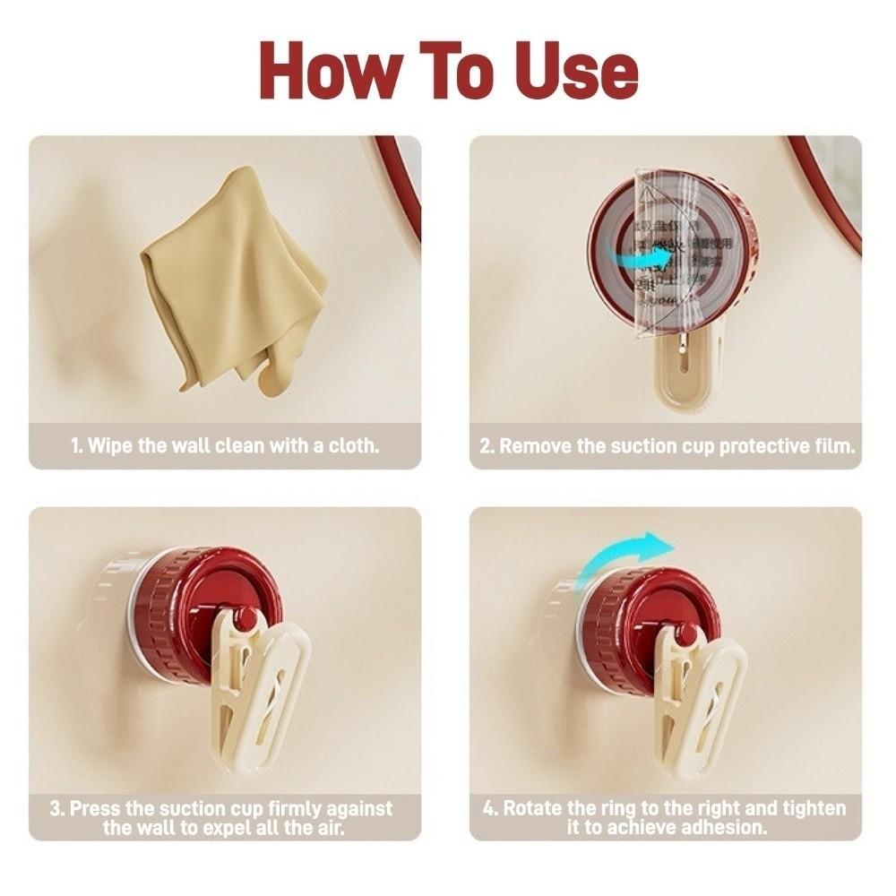 Wall Mounted No Drill Hook Space Saving Drying Sock Clip Hat Clip Suction Cup Storage Clip  Kitchen