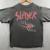 Camiseta Vintage Slayer para Hombre XL Negra Desgastada No Cruzar Slayer Etiqueta Winterland de los 90 Camiseta Unisex