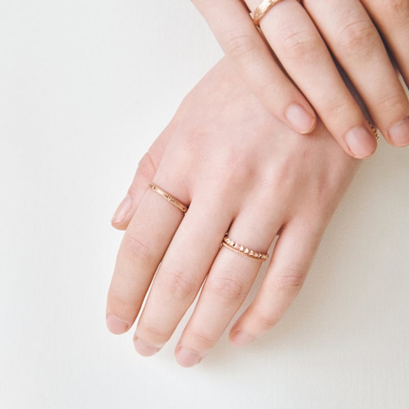 MAYBETOI 14k Haas Slim Cutting Ring