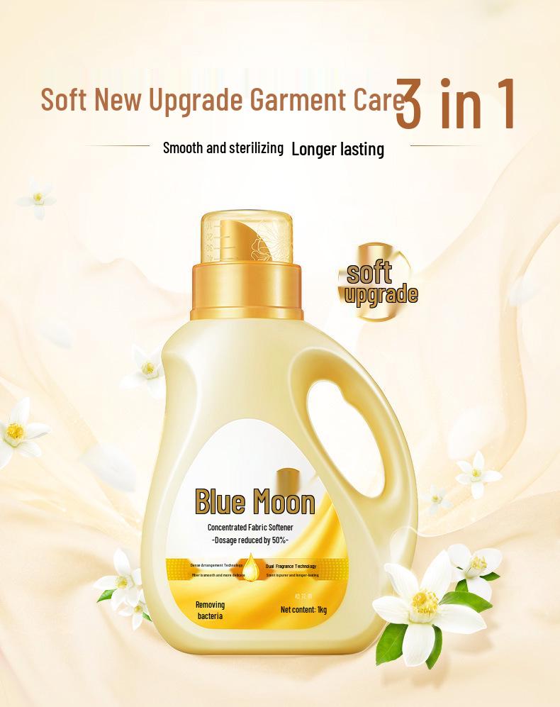 Blue Moon Concentrated Fabric Softener: Long-lasting Fragrance, Anti-pilling, Wrinkle Removal, Anti-static - Essential for Winter Laundry