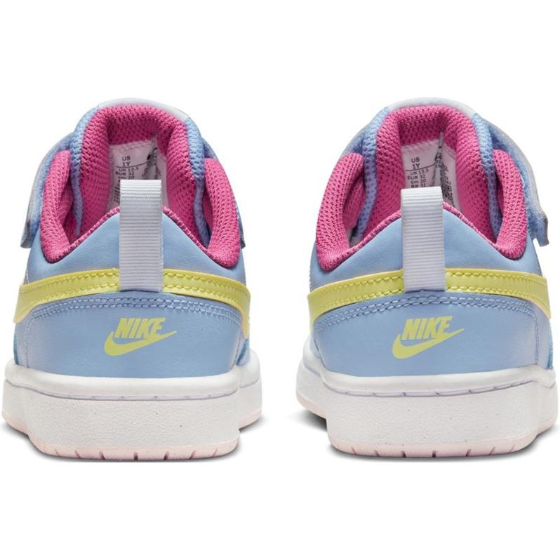 Nike Court Borough 2 Leather Comfortable Versatile Non-Slip Shock Absorbing Durable Low-Top Basketball Shoes Kids Sneaker Blue BQ5451-405