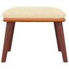 Footstool Cream 45 X 29.5 X 35 Cm Fabric and Faux Leather