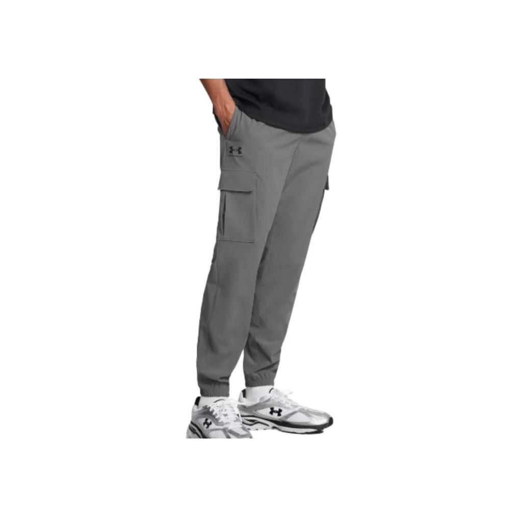 Under Armour Logo Big Pocket Tapered Cargo Pants Men Pants Gray 1386558-025