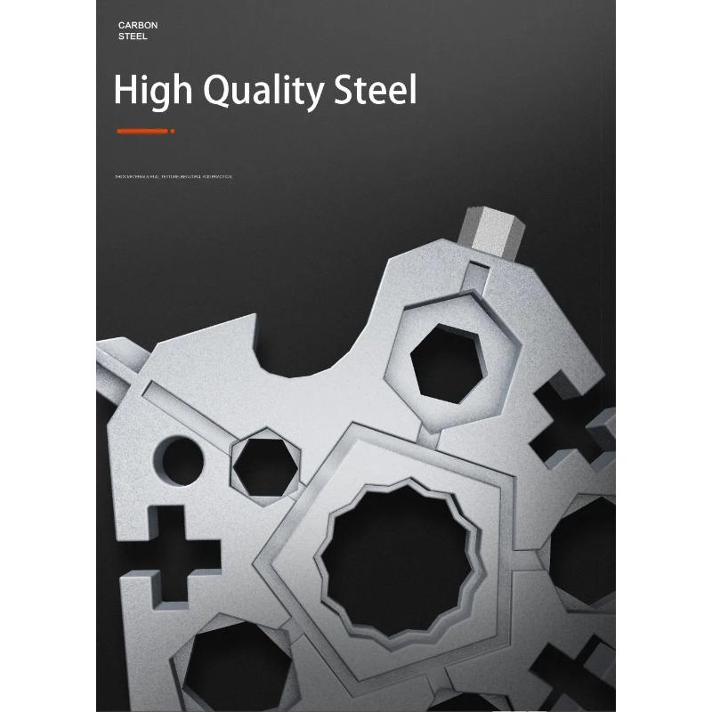 23 In 1 Pentagon Multi-function Snowflake Inner Six Angle Wrench Tool Outdoor EDC Screwdriver Bicycle Combination Tool 58*58mm