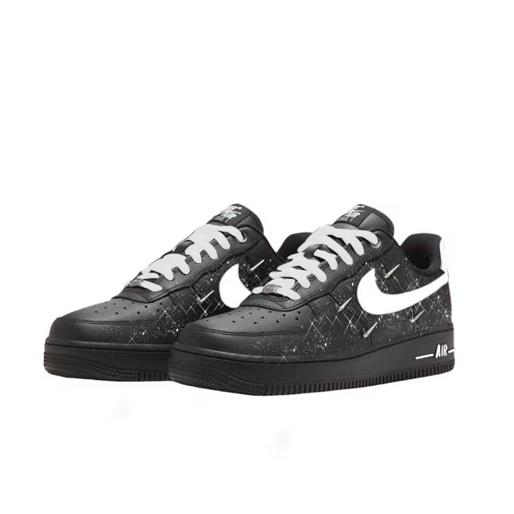 Nike Air Force 1 Abrasion Resistant Low top Skateboard Shoes Women's Black White HQ1180-001(Team352-)