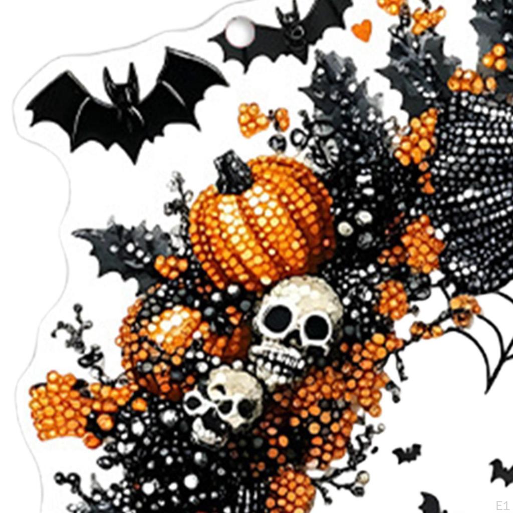 Halloween Pumpkin 2D Acrylic Pendant Decoration,Horror Sturdy Hanging Ornament for Front