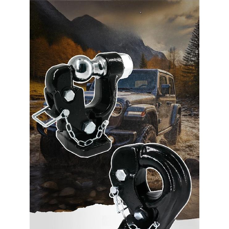 For Heavy Duty 15Ton Forged Tow Hook for Off Road SUV Jeep Wrangler Trailer Hitch Receiver Mounting Recovery AntiCollision Guard