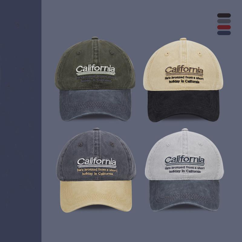 New American Personality Fashion Trend Baseball Cap Men's Letter Embroidery Retro Color Matching Casual Sunshade Cap Women