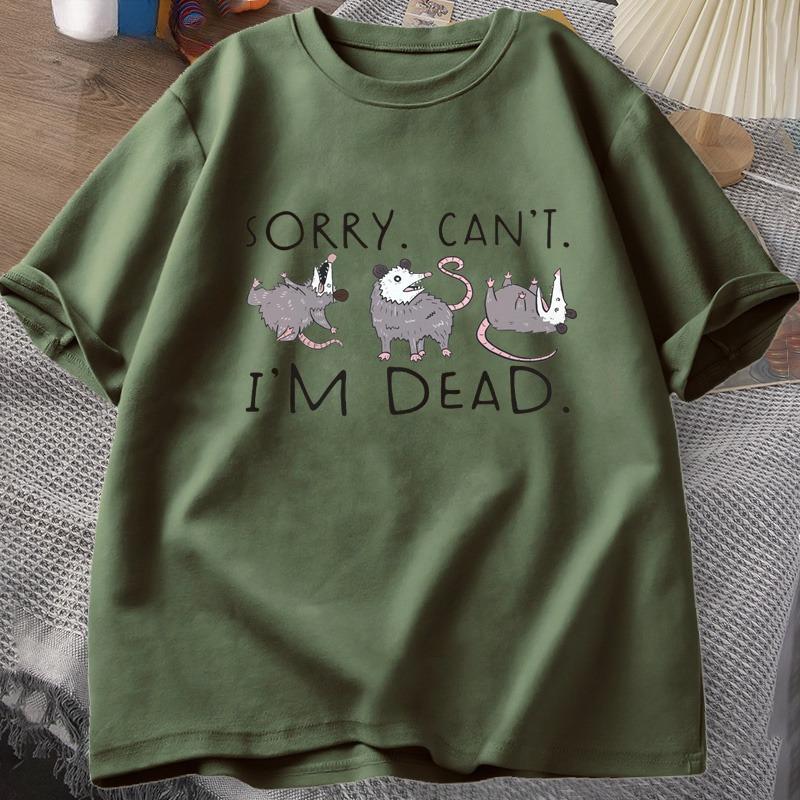 Posem T-shirt Suitable for Opossum Lover Fun Pattern Tshirt Anxiety Attack Unisex Cotton Short Sleeve Pattern T-shirt Street Wear
